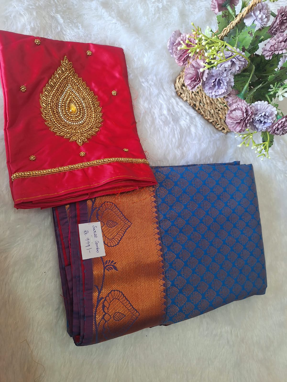 Saree with aari blouse