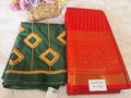 Bridal sari with contrast aari work bouse
