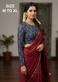 Streachable Kalamkari Full sleeves Blouse with hook
