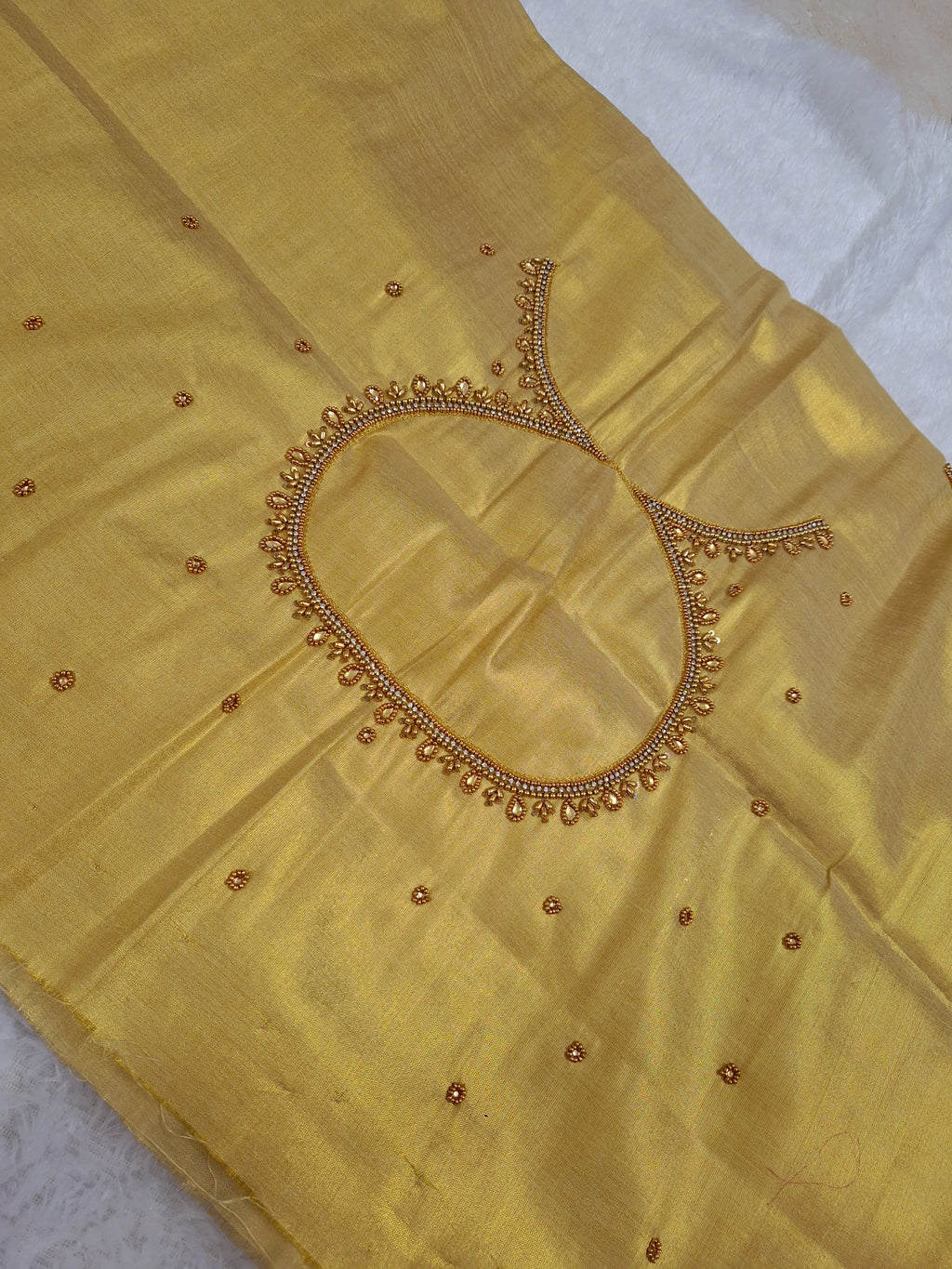 Golden tissue aari blouses