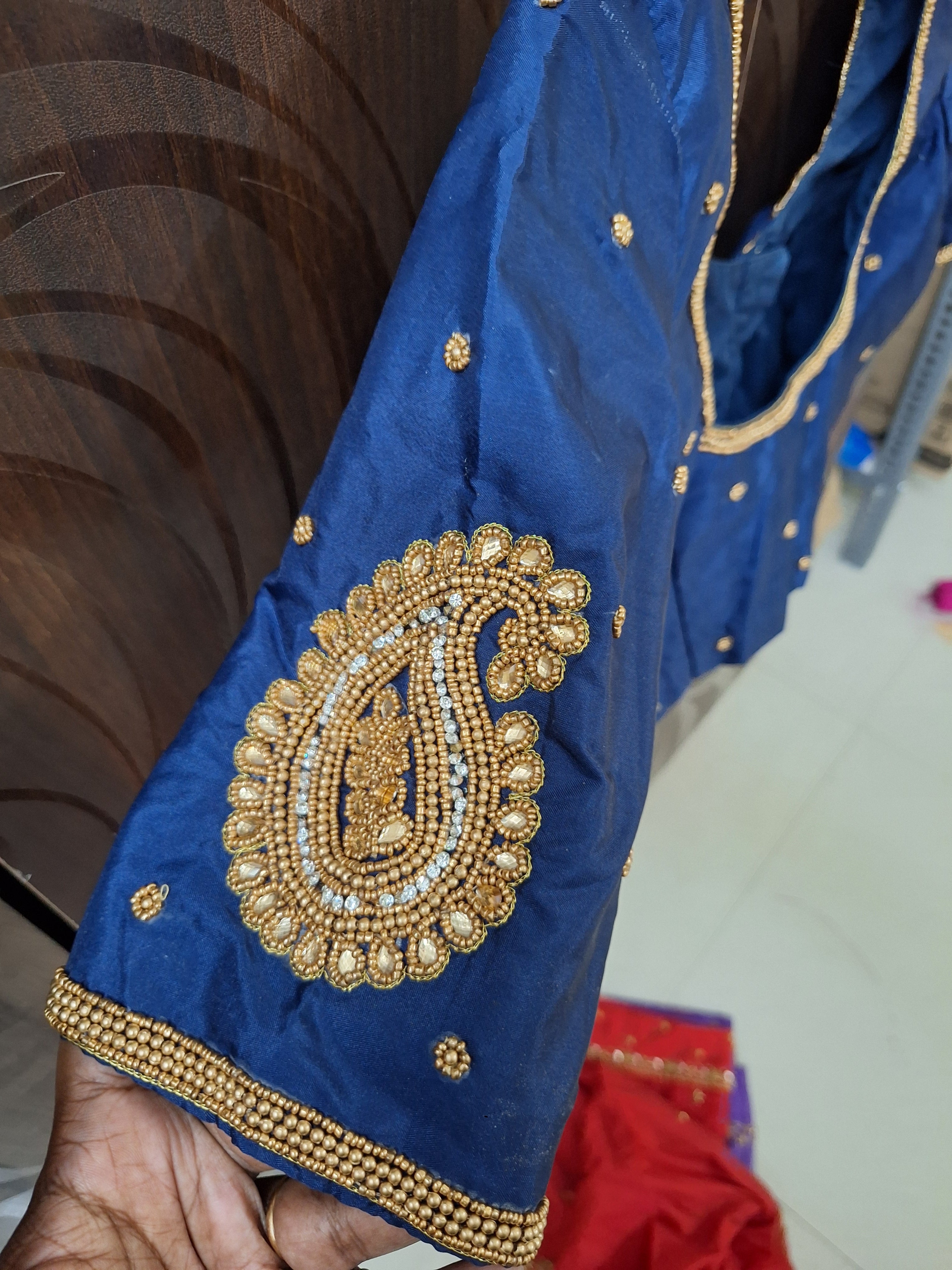 Navy blue ready made blouse