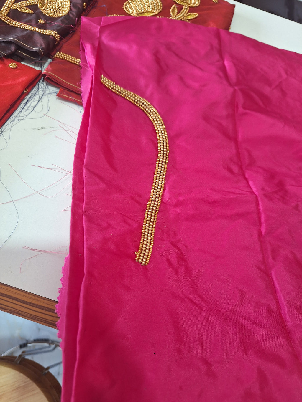 Simple Aari work blouse