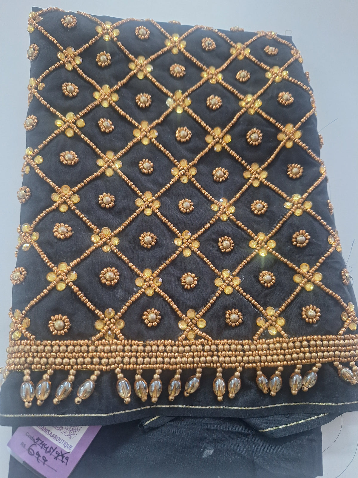 Checked aari work blouse