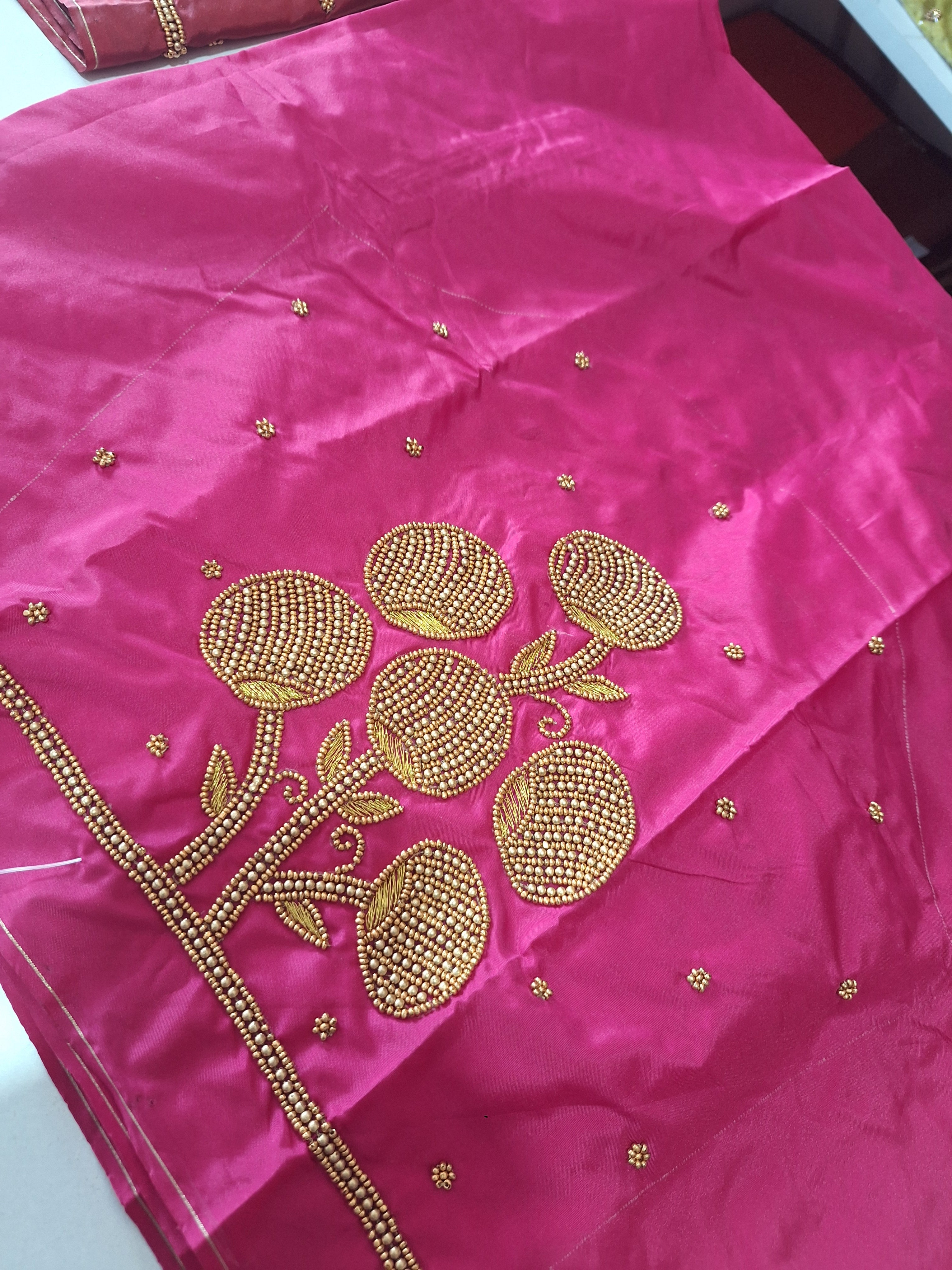 Simple Aari work blouse