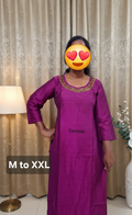 Slub silk hand work kurti