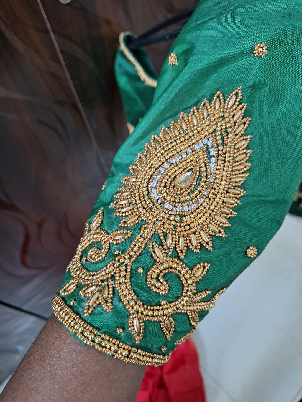 Bottle green Ready Made blouse