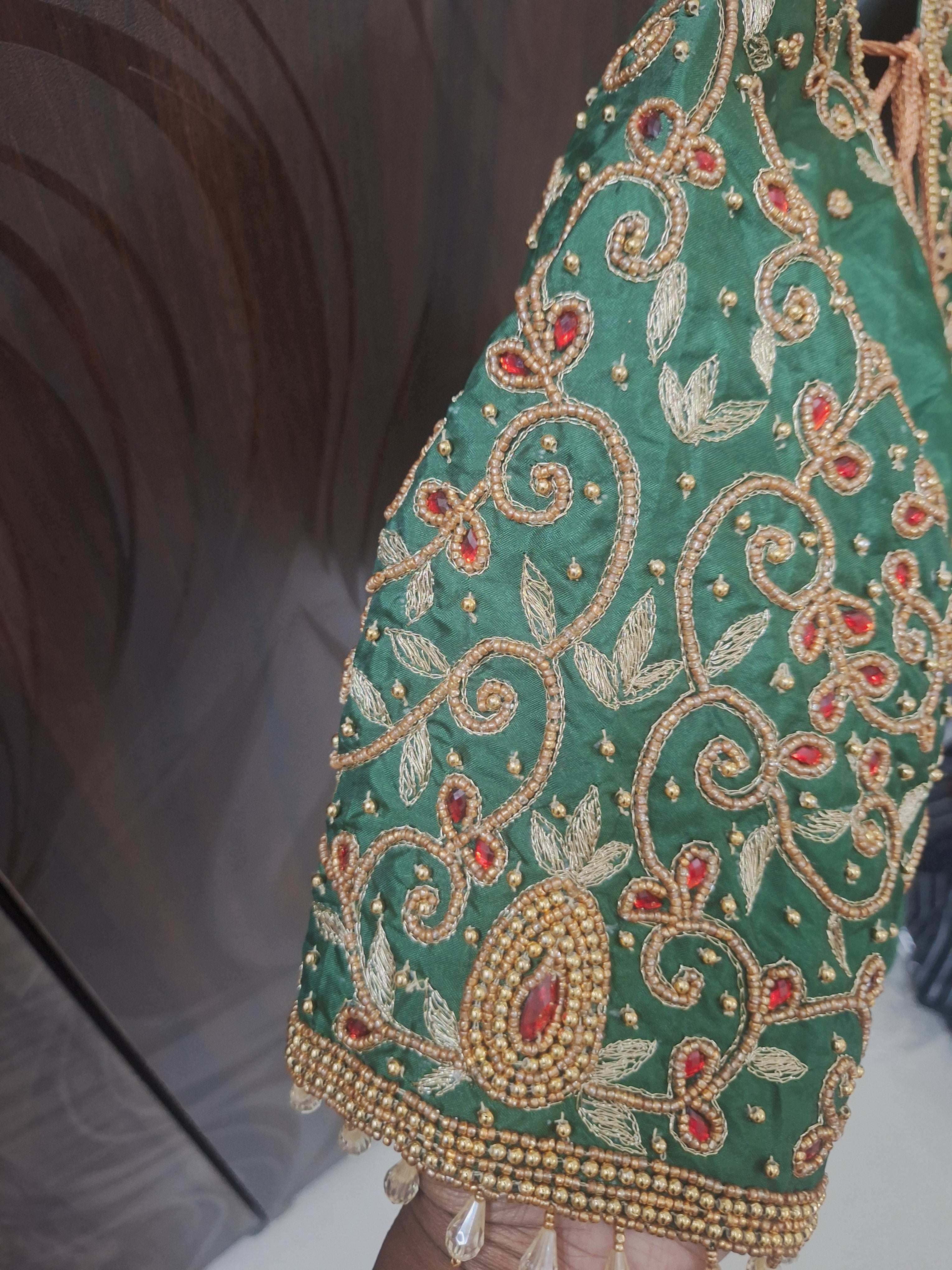 Bridal Stitched Aari Work Blouse – Hand Aari, Ready to Wear