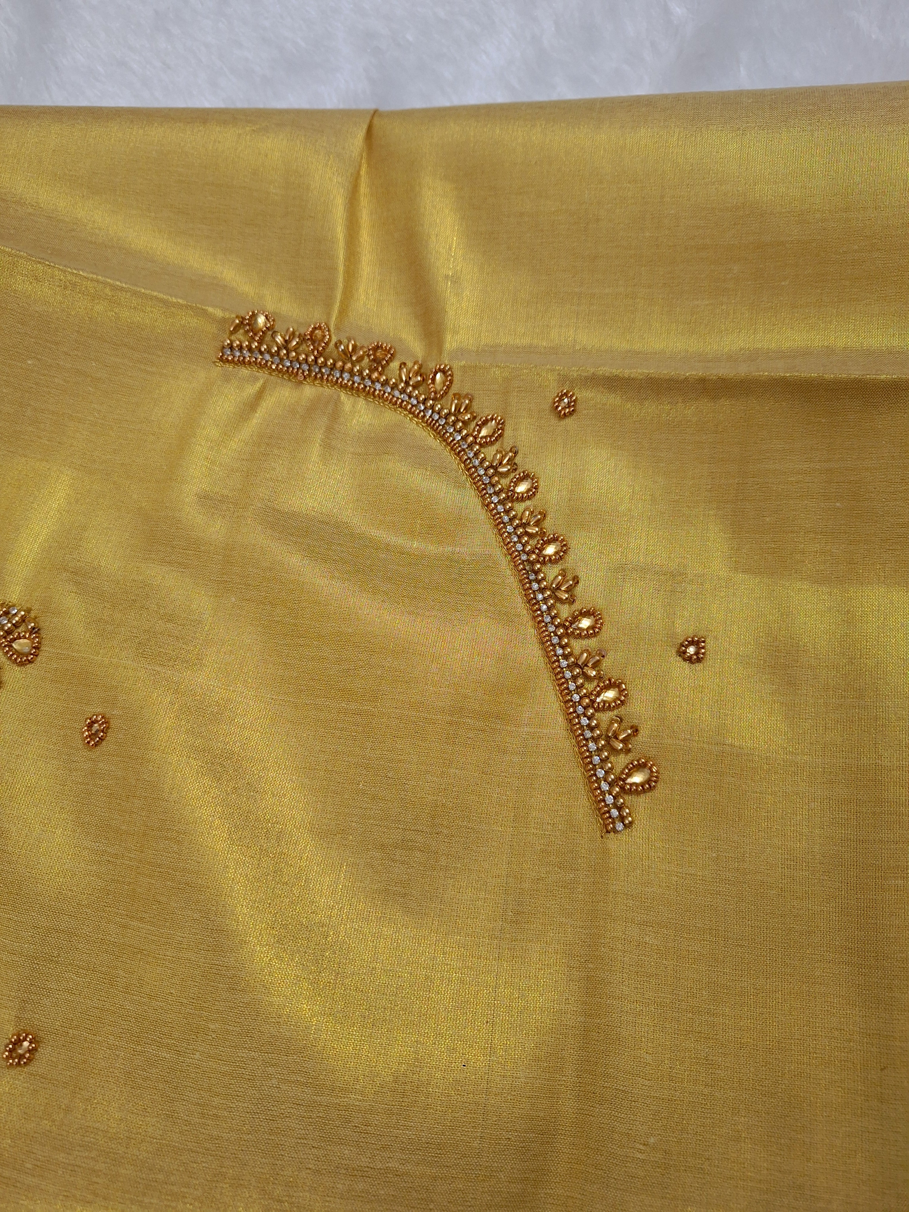 Golden tissue aari blouses