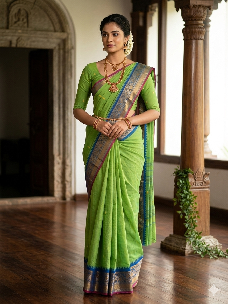Handloom Chettinad Cotton with Blouse