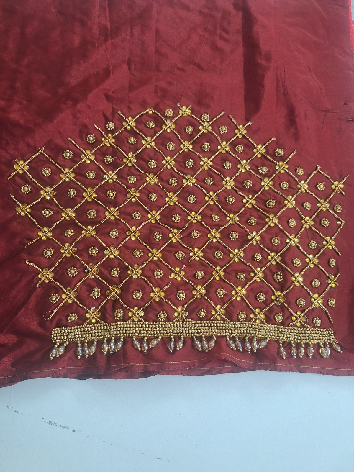 Checked aari work blouse