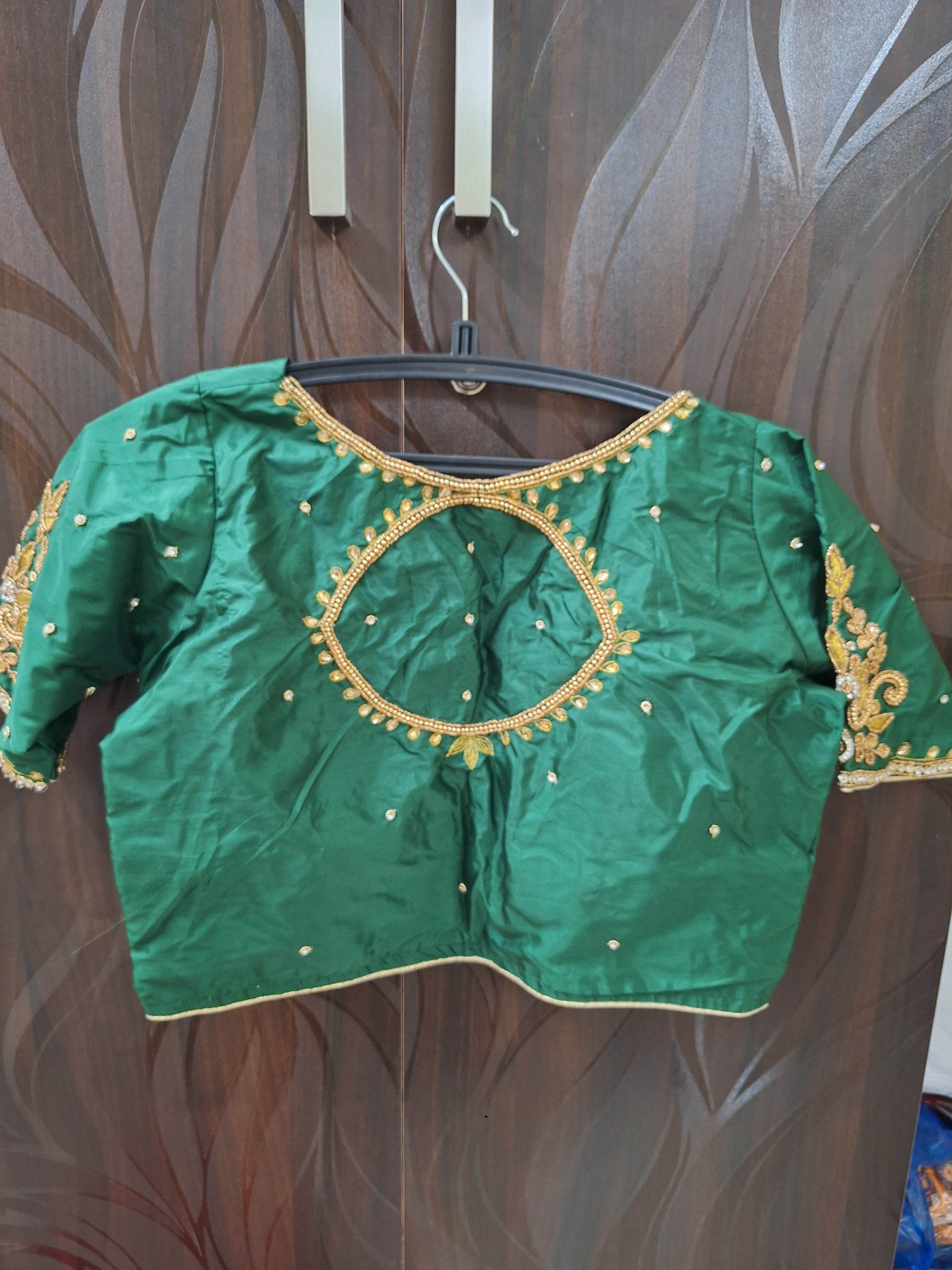 Bottle green Ready Made Blouse