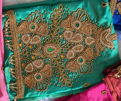 Semi Bridal Aari work blouse