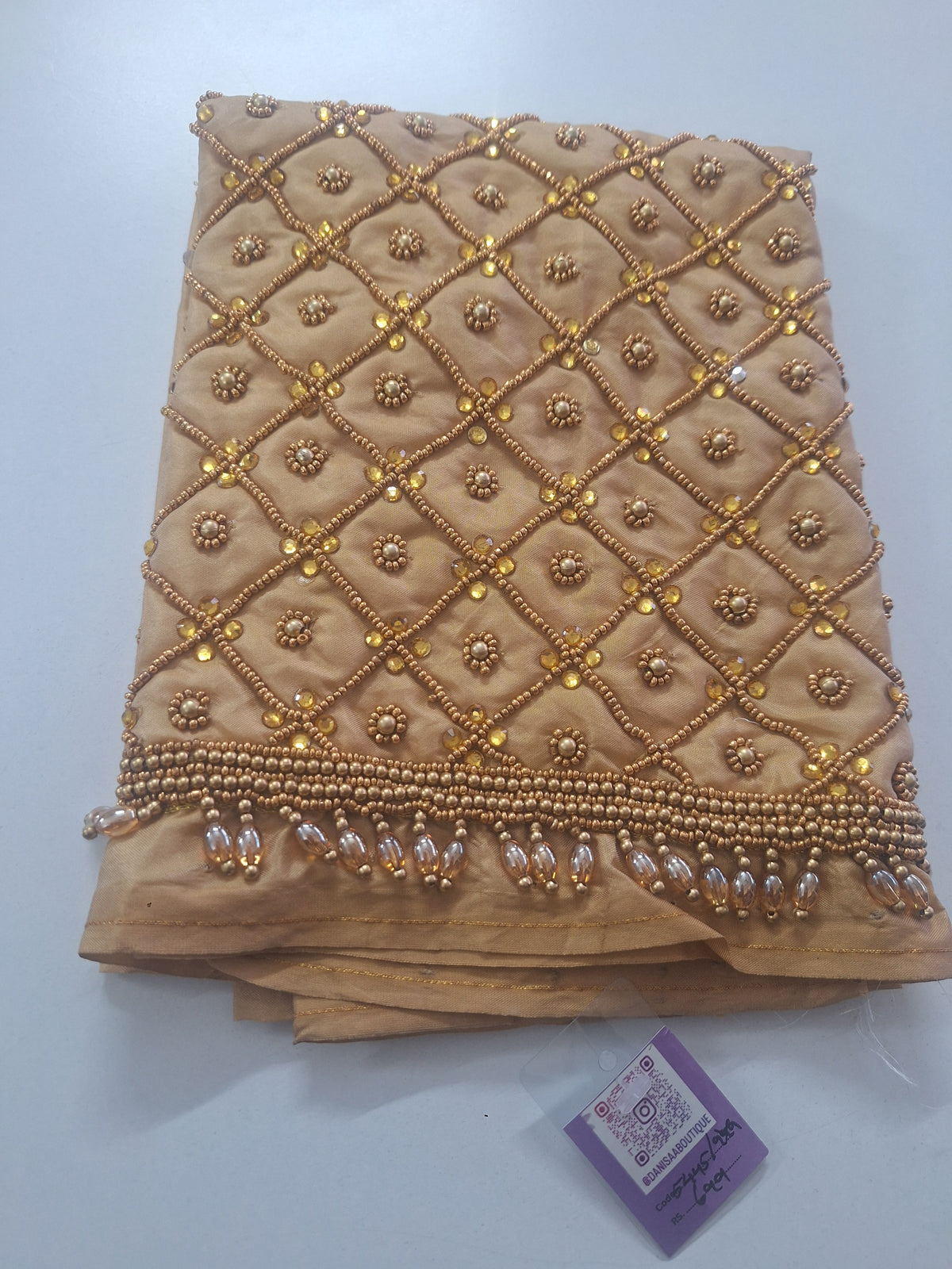 Checked aari work blouse