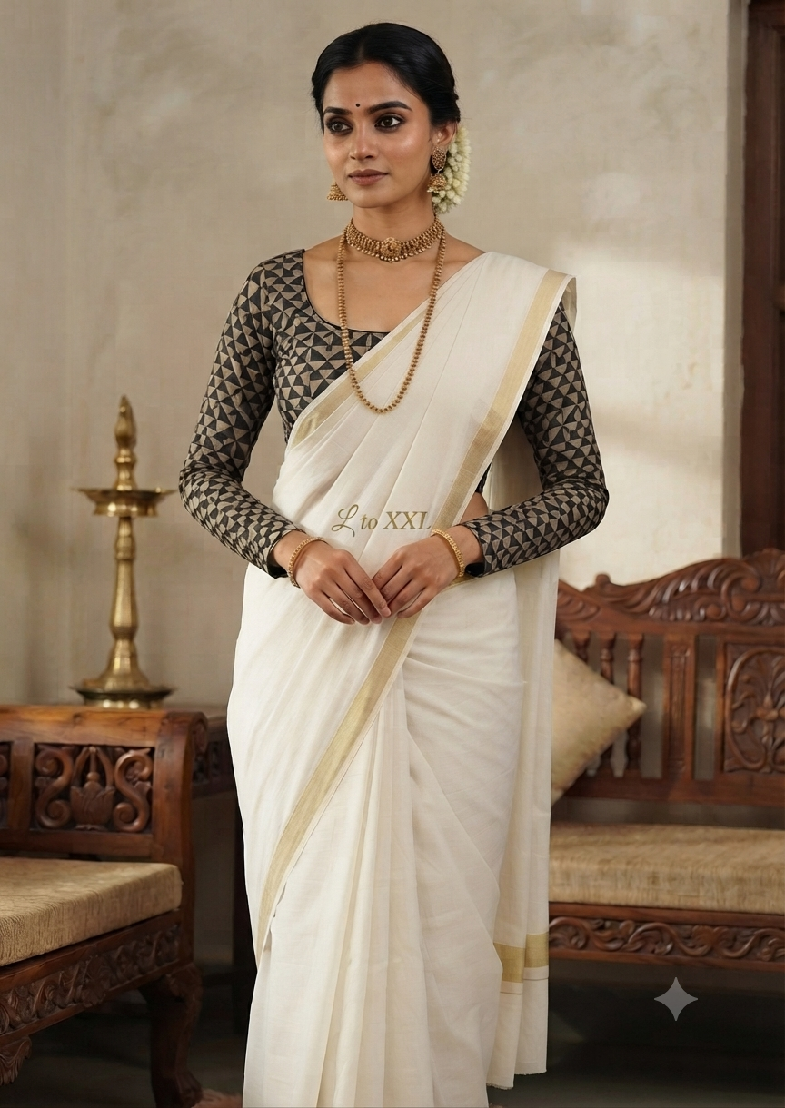 Streachable Kalamkari Full sleeves Blouse with hook
